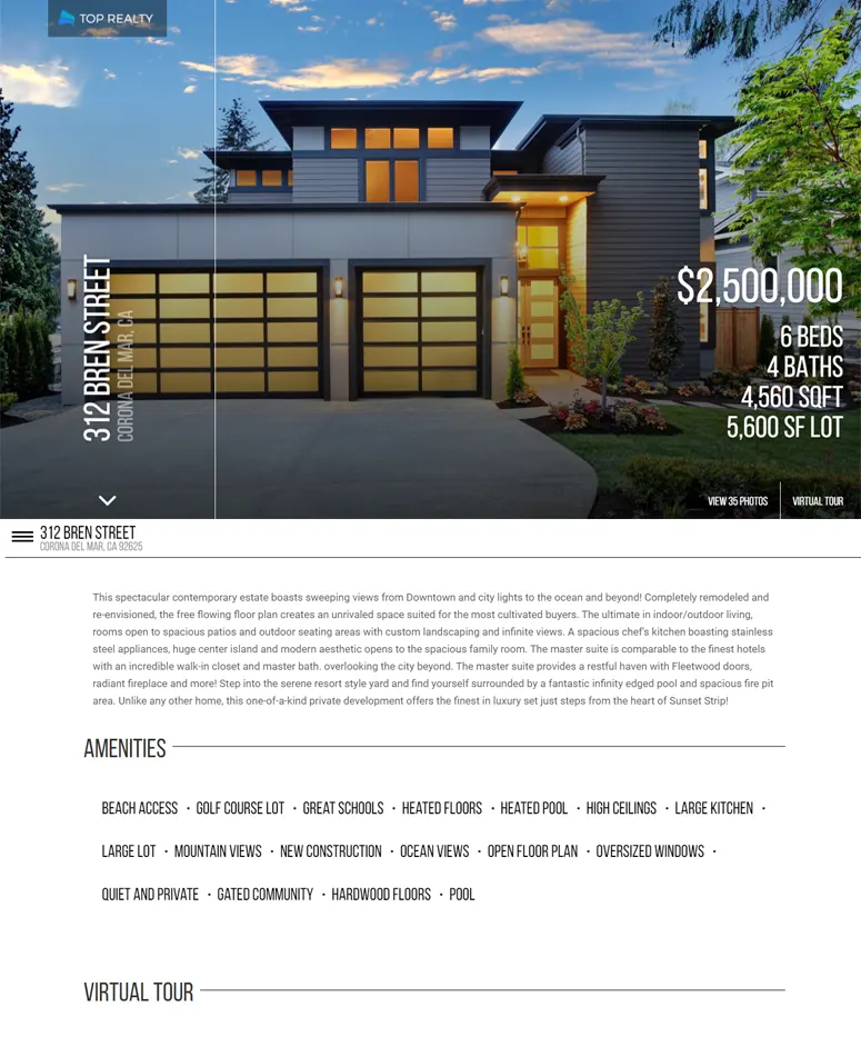 Rela Single Property Website Template example