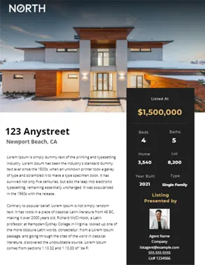 Real Estate Listing flyer made with Rela